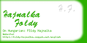 hajnalka foldy business card